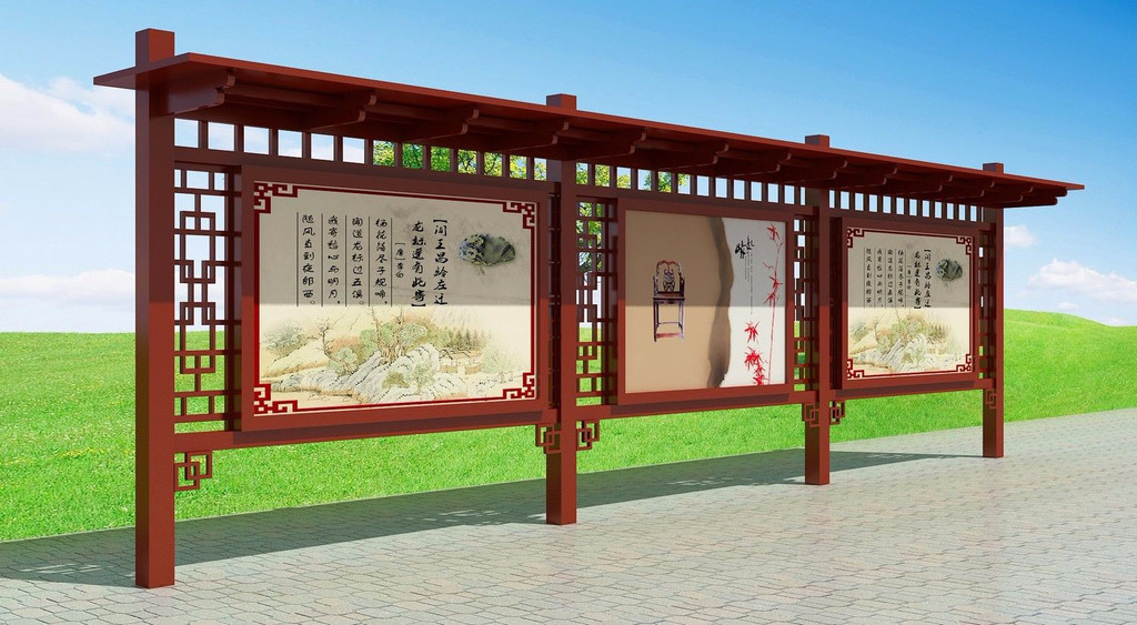 仿古宣傳欄制作，宣傳欄定制——【巨匠標識，標識制作廠家】